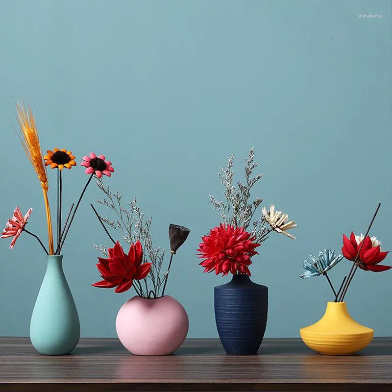 Vases Salon Décorations Creative Céramique Nordique Fleur Sèche Ornements Décoratifs Maison Table Top Ins Filles Pot