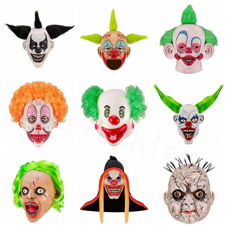 Accueil drôle Clown visage danse Cosplay masque latex fête maskcostumes accessoires Halloween terreur masque hommes effrayant masques/c211