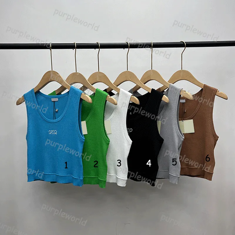 Womens Top Tank Vest T -skjorta broderad bomullsblandning Midja Designer Yoga Sport Sport Casual Vest242q