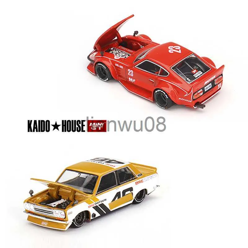 Modelo de carros fundidos MINI GT Kaido House 164 Modelo de carro Datsun Fairlady Z Liga Porta aberta Veículo fundido sob pressão x0731