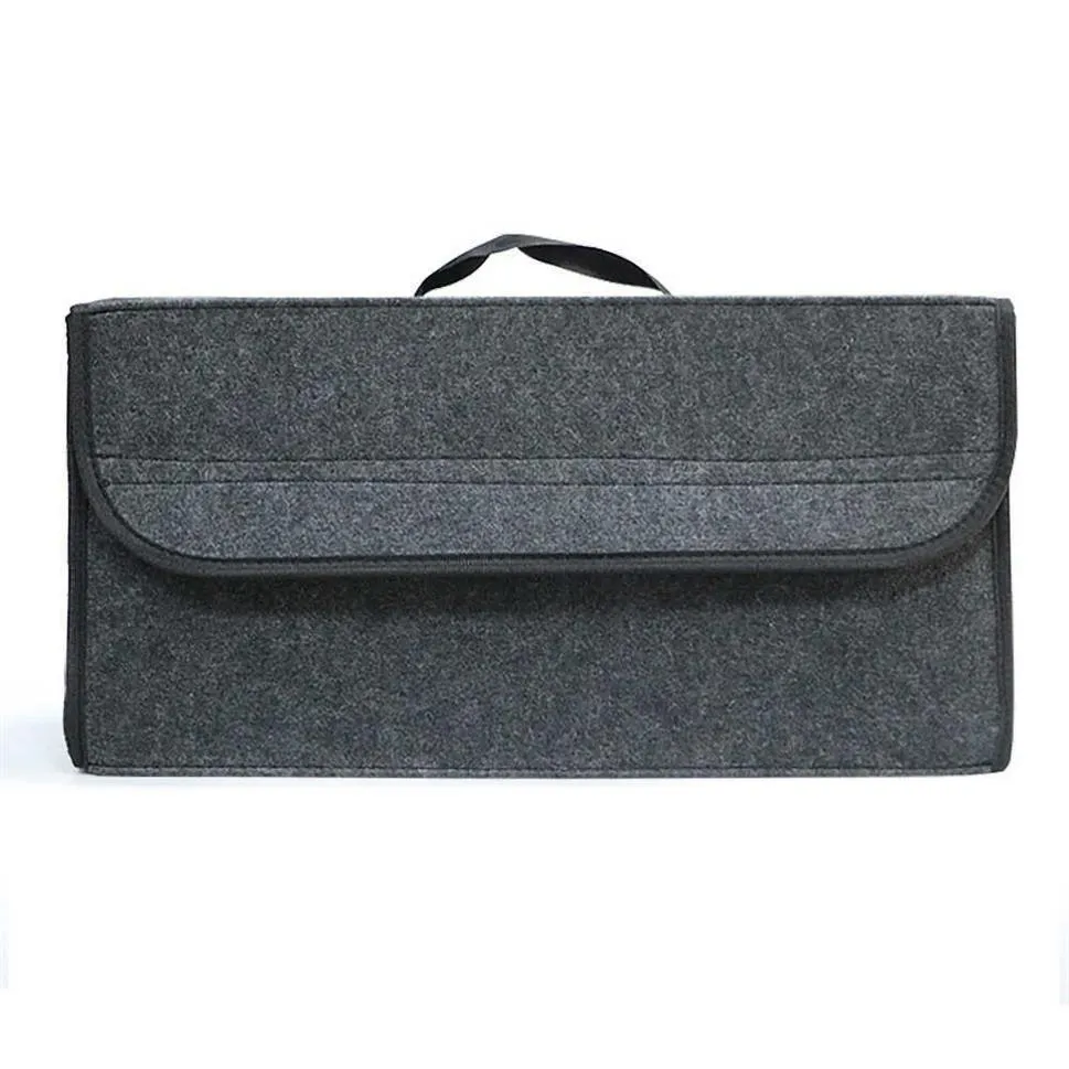 Bärbar stor anti Slip Compartment Boot Storage Organizer Tool Bag Car Storage Bag Car Trunk Organizer Soft Felt Box231R