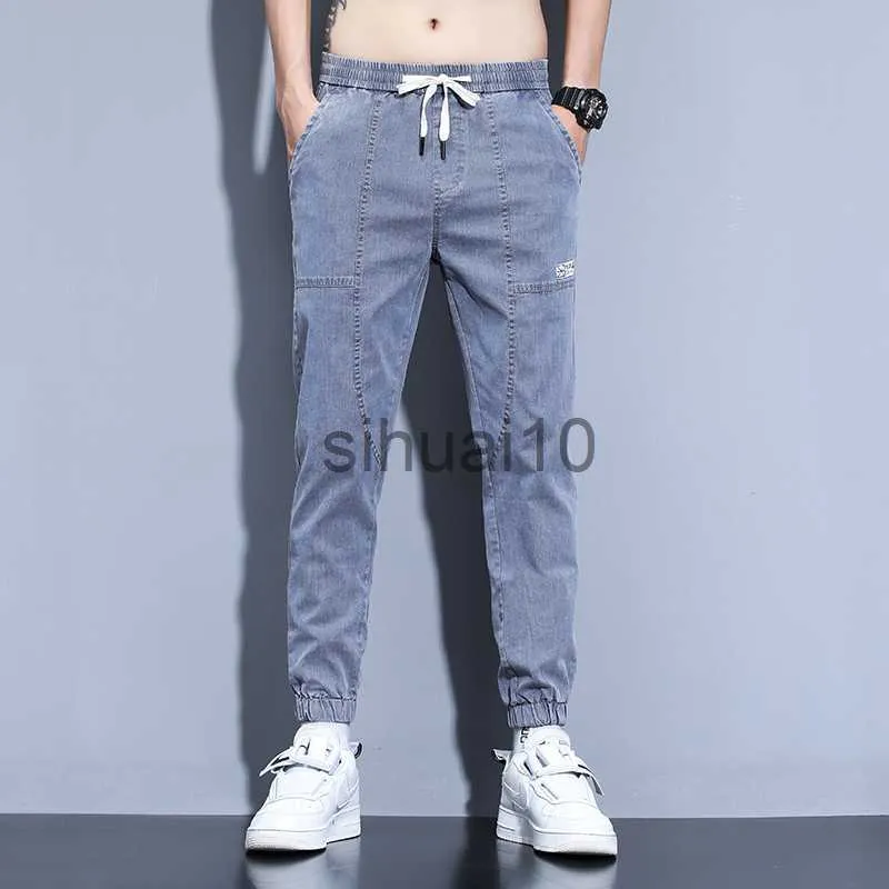 Hommes Jeans HIQOR Lâche Hommes Jeans Homme Pantalon 2023 Nouveau Jogger Sarouel Qualité Coton Harajuku Polaire Jeans Denim Pantalon Homme Pantalon De Jogging J230728