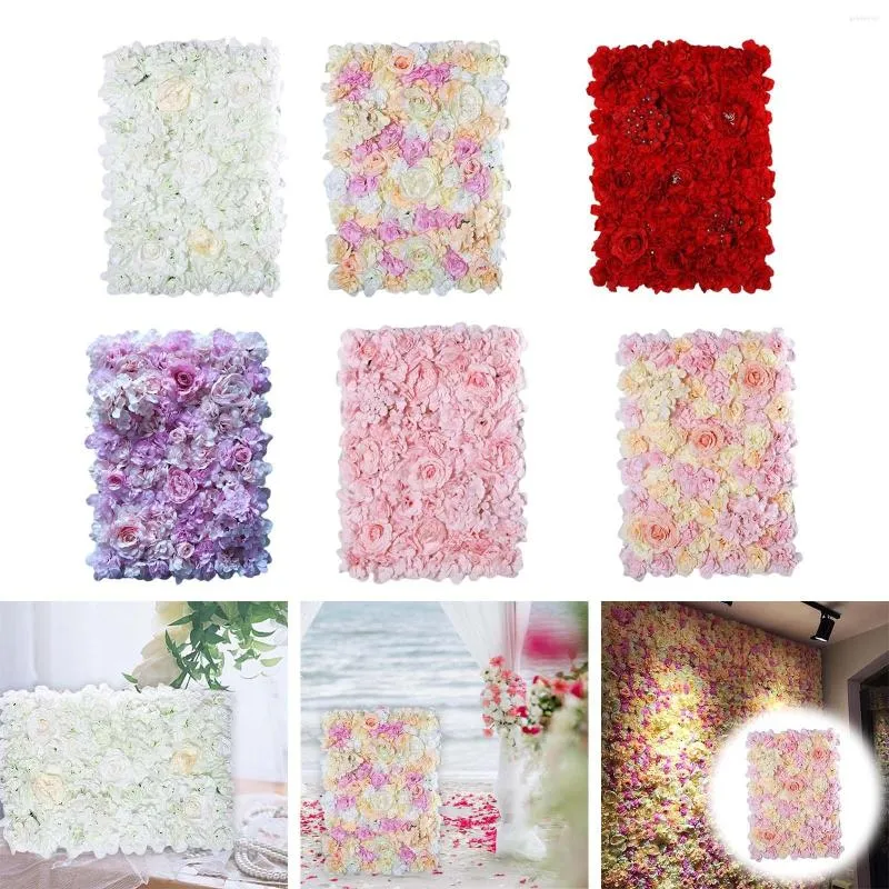 Dekorativa blommor konstgjorda paneler 16 x 24 tum matblomma för bakgrund bröllop väggdekoration