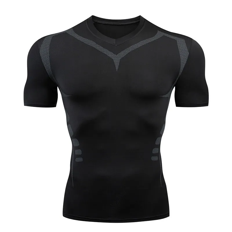 T-shirt sportiva da uomo a maniche corte ad asciugatura rapida Top Running Basket Training Ice Silk Traspirante Mezza manica Fitness Abbigliamento