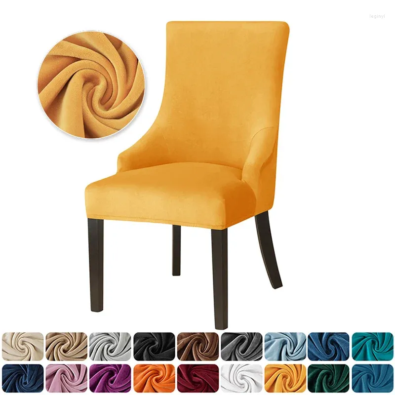 Cadeira cobre veludo estiramento wingback capa acento jantar alta volta inclinada cadeiras de braço slipcovers para sala banquete