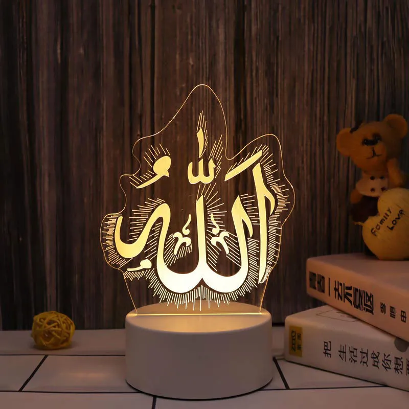 Outra festa de evento fornece decoração muçulmana do Ramadã Ornamento Eid Mubarak liderou o festival Night Light Eid Al Adha Gift Gurbang Ramadan Decoration for Home 230331