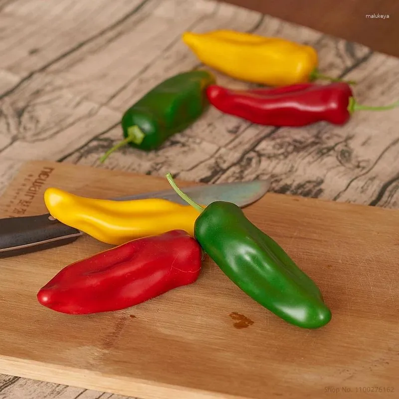 Decorative Flowers 3pcs/lot Fake Tropical Fruit Kids Classic Toys Kitchen Simulation Props Chili Pepper Model Po Shoot