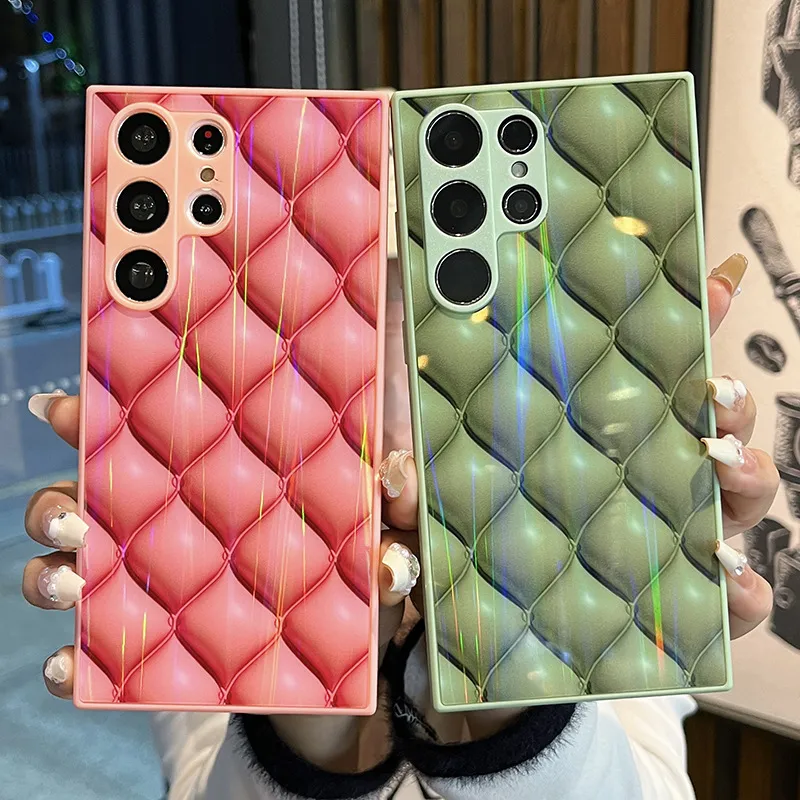 Telefon Kılıfı 3D Bling Lazer Glitter Kılıfları Galaxy S23 S22 S21 S20 FE S10 Not 20 Telefon için Ultra 15 14 13 12 XR XS MAX Silikon Yumuşak Arka Kapak