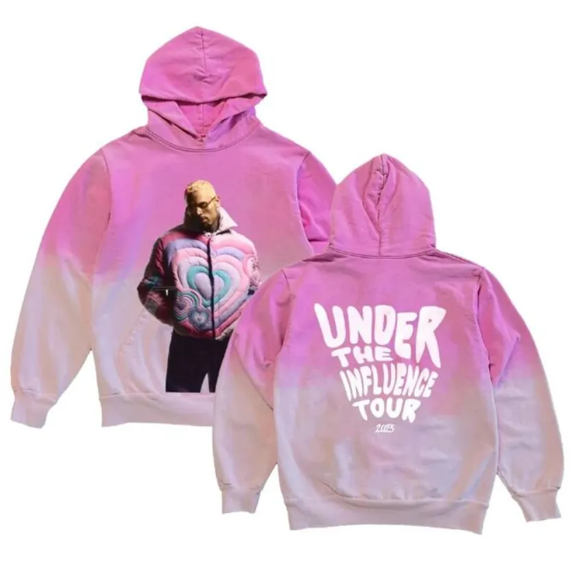 Chris Brown Under The Influence Tour 2023 Breezy Merch Забавная толстовка в стиле хип-хоп с рисунком Уличная одежда Спортивный костюм в стиле Харадзюку