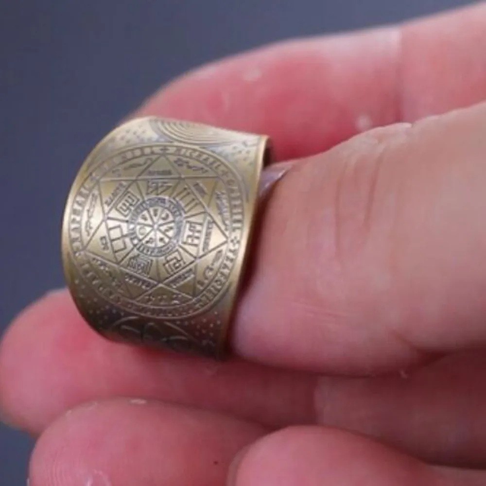Heren roestvrijstalen ringen Zeven aartsengelen ring voor mannen Het zegel van Solomon Tetragrammaton Aartsengelen bescherming ring Verklaring band voor mannen vrouwen verstelbaar