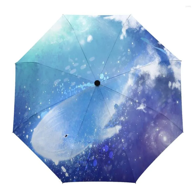 Paraplu's walvis droom Deep Sea Starry Sky Creatieve paraplu Regen vrouwen automatisch drie vouwen winddichte parasol parapluie