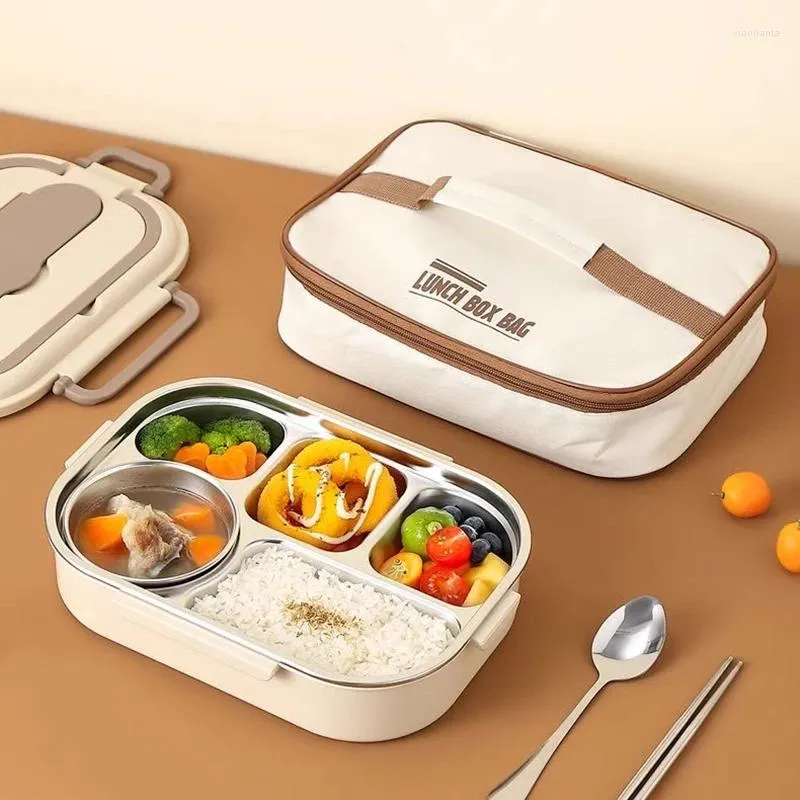 Geschirr Edelstahl Lunchbox Damen Behälter Aufbewahrung Bento Ästhetisches Metall Student Camping Lonchera Termica