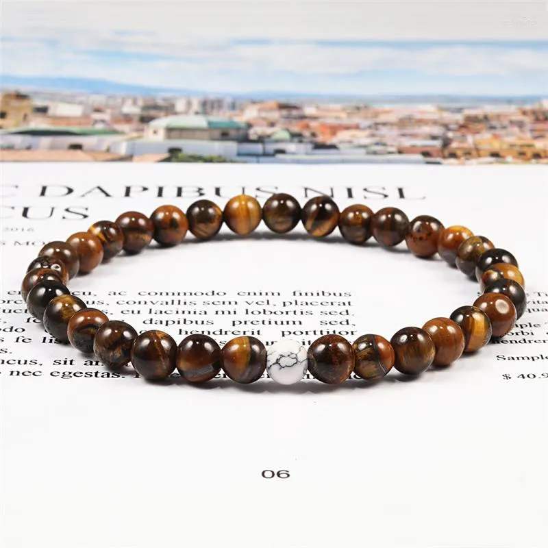 Braccialetto di perline di filo 6mm Pietra naturale Occhi di tigre Braccialetti sottili elastici Braccialetti Perline di guarigione Yoga Uomo Donna Gioielli casual Pulseras