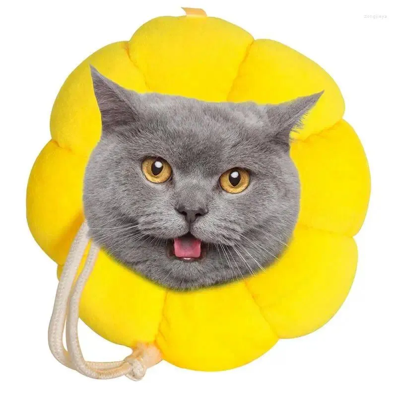 Dog Collars Soft Cone For Cats Sunflower Shape Anti Licking Adjustable Cotton Collar Small & Dogs Breathable Elizabethan