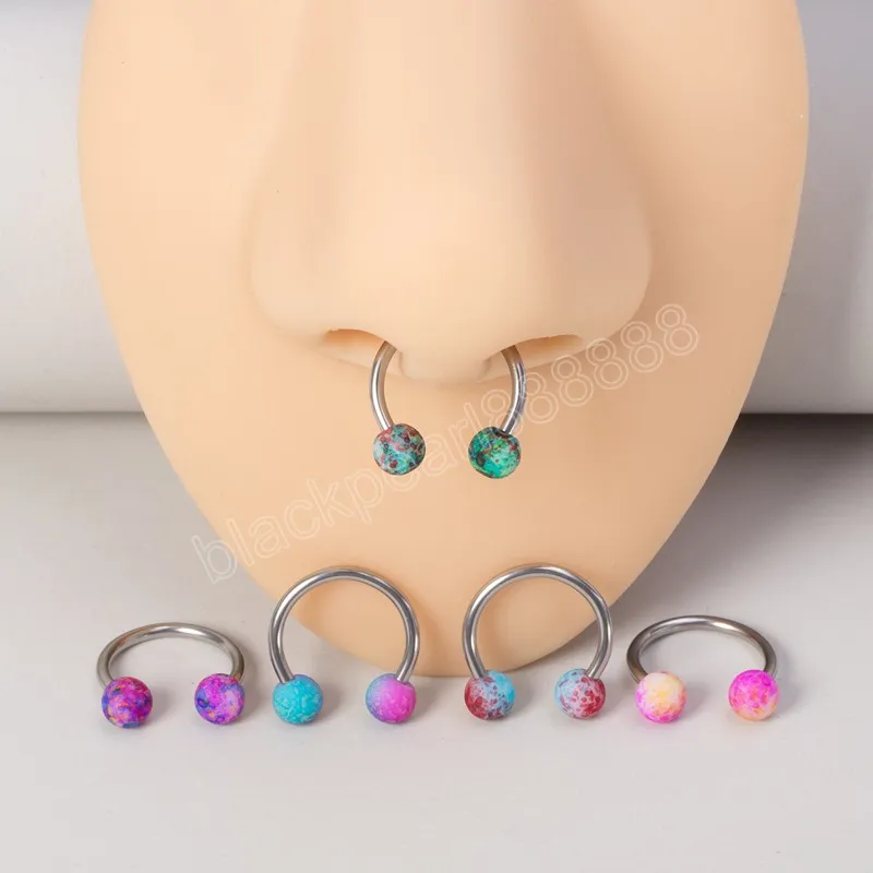 5PCS Surgiczny stalowy pierścień nosowy obręcz przegroda przeszywające ucho