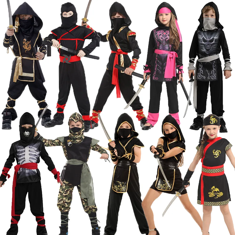 Cosplay Umorden Halloween Costumes Boys Dragon Ninja Costume Girls Warrior Cosplay Carnival Party Fancy Dress Up dla dzieci dzieci 230331