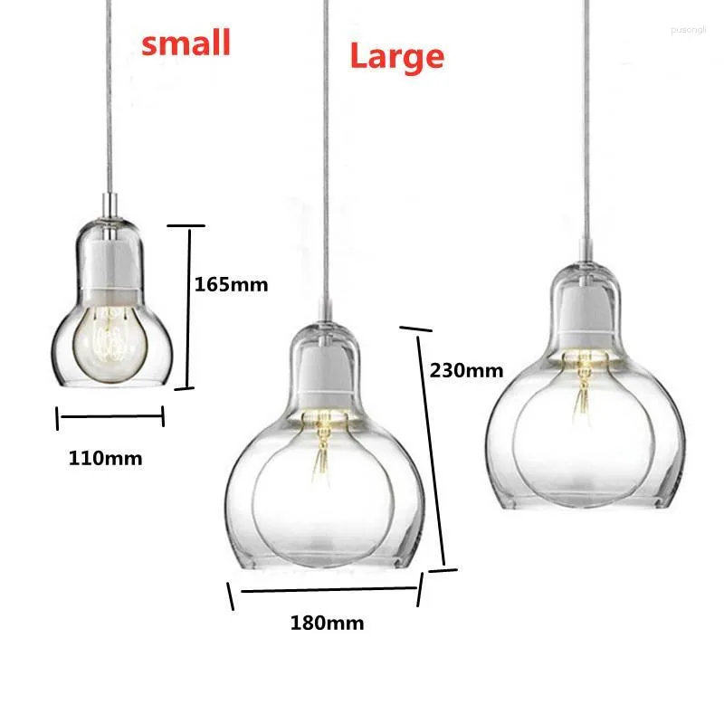 Hängslampor nordiska glas ljuskronor heminredning lampor för sovrum vardagsrum kök e27 hängande ledlampa
