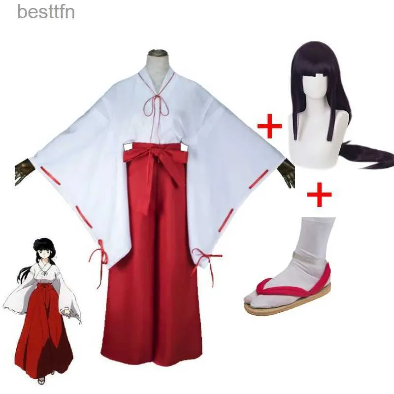 Anime kostiumy Inuyasha Kikyou cosplay Come Women's Halloween Carnival Funny Party Come Anime Wigs str Sandalsl231101