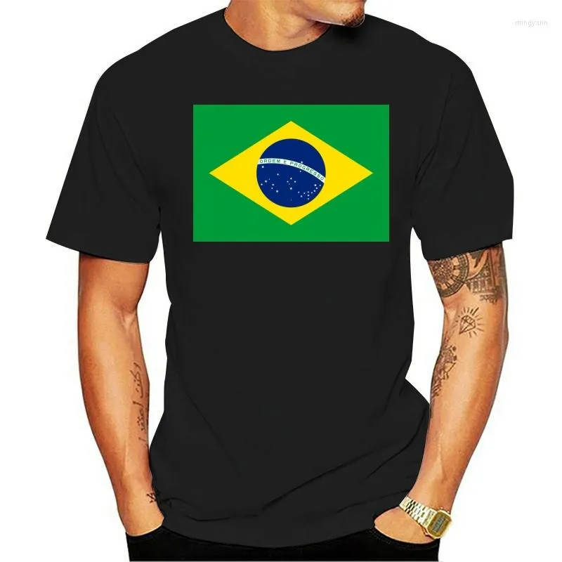 Camisa de camisetas masculinas 2023 bandeira brasileira esquerda the-shirt t-shirt camiseta de algodão humor de algodão