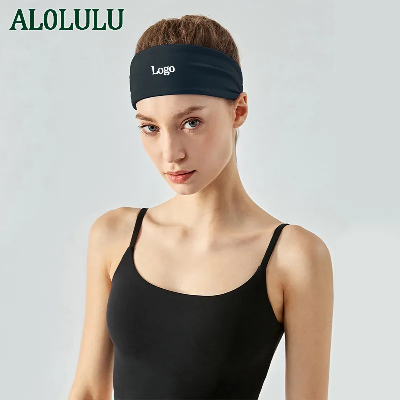 AL0lulu z opaskami na głowę logo Absorbent jogi fitness Running Headbands Akcesoria sportowe