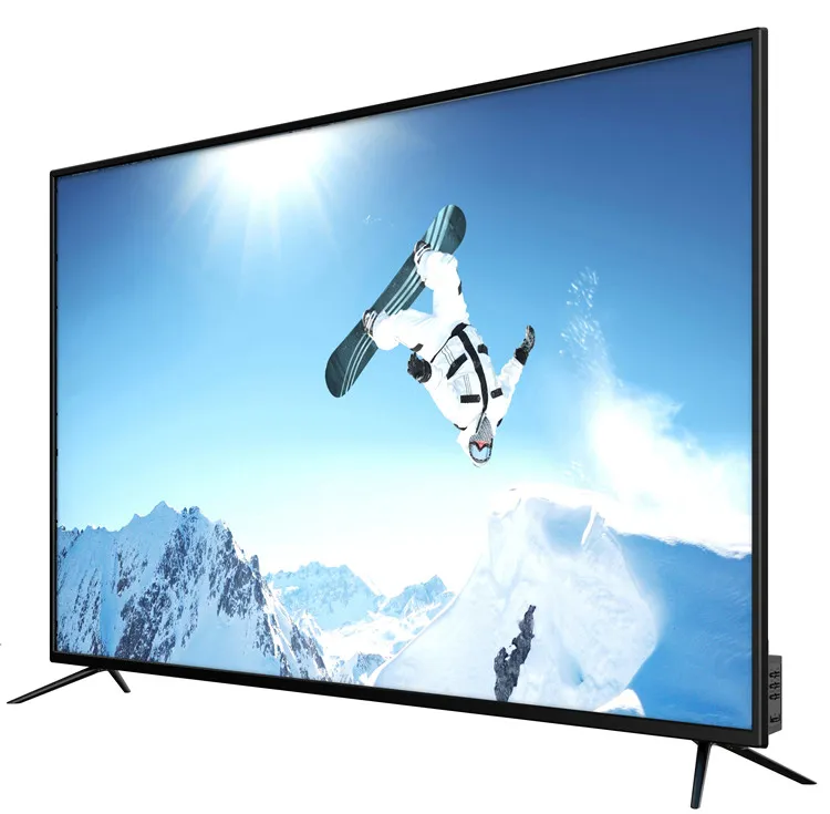 Televisori Smart TV 4K a grande schermo UHD 50 55 65 pollici, TV LED con cabina dorata, televisori di classe A Guangzhou