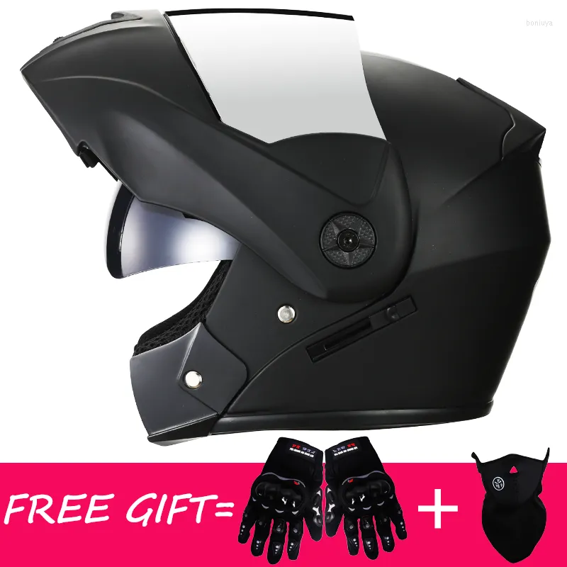 Motorhelmen 2023 Professionele flip -up helm voor volwassenen modulaire dubbele lens man vrouwen casco capacete motorcross casque moto