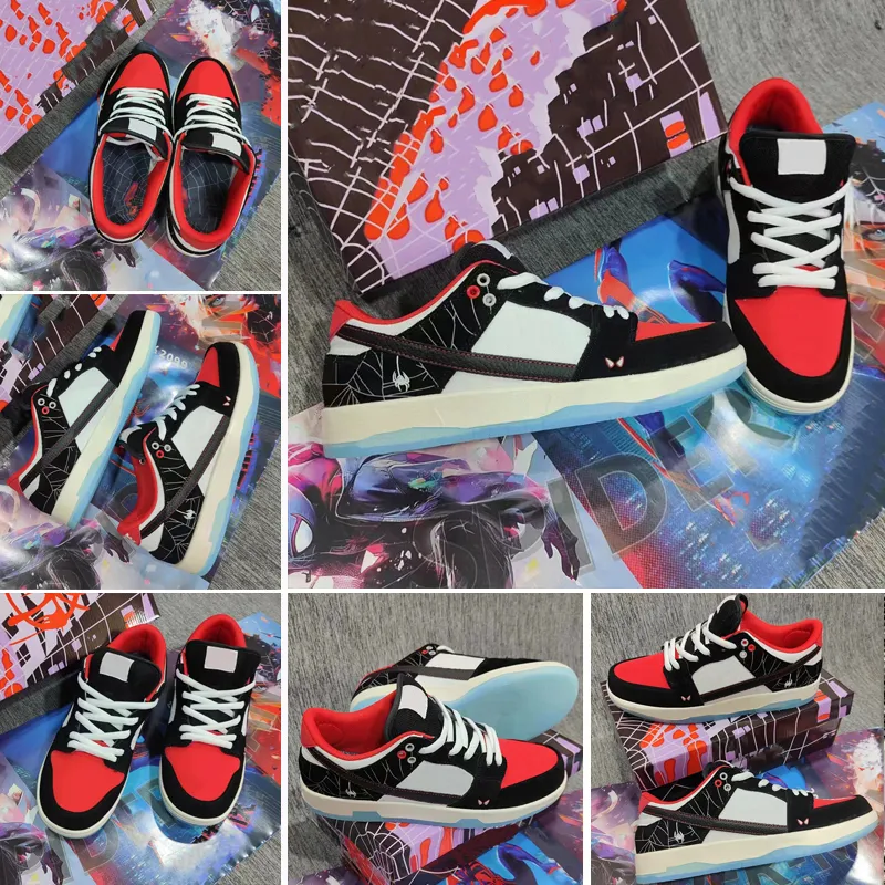 Spiderman Men Women Designer DIY Spider Verse Running Shoes Black Spider White Red Cobweb SpiderVerse trainers Sports sneakers Jogging Walking Spider-Verse shoe