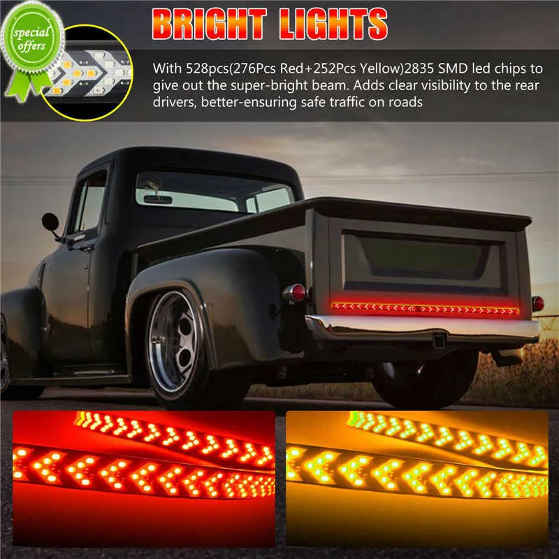 Nouveau 60 pouces barre lumineuse de ramassage Fishbone feu arrière de voiture point culminant fonction de frein de direction pick-up Signal d'avertissement lumière courante