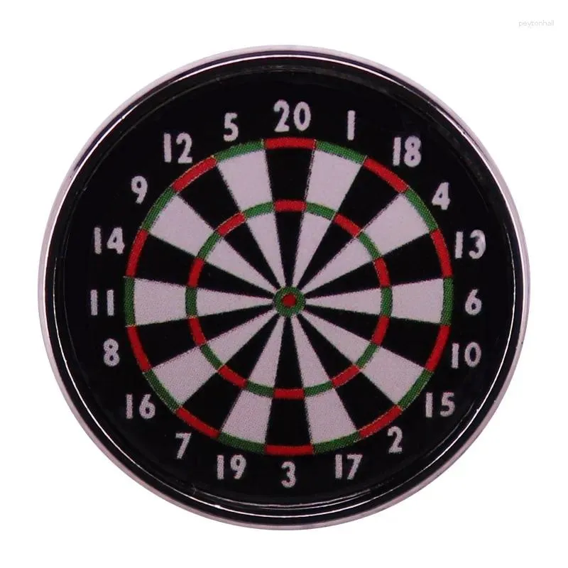 Broszki stary angielski styl dartboard okrągła butk bake strzałki brooch emalia szpilki zabawki biżuteria