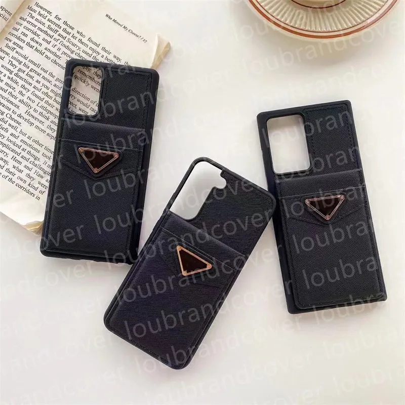 Designer Phone Cases Fashion Triangle P for iPhone 15 14 13 12 11 Pro Max XR XS 7 8P Samsung Galaxy s23 Ultra s22 s21 s20 PLUS NOTE 10 20 Mobile Cover With Holder Card Pocket