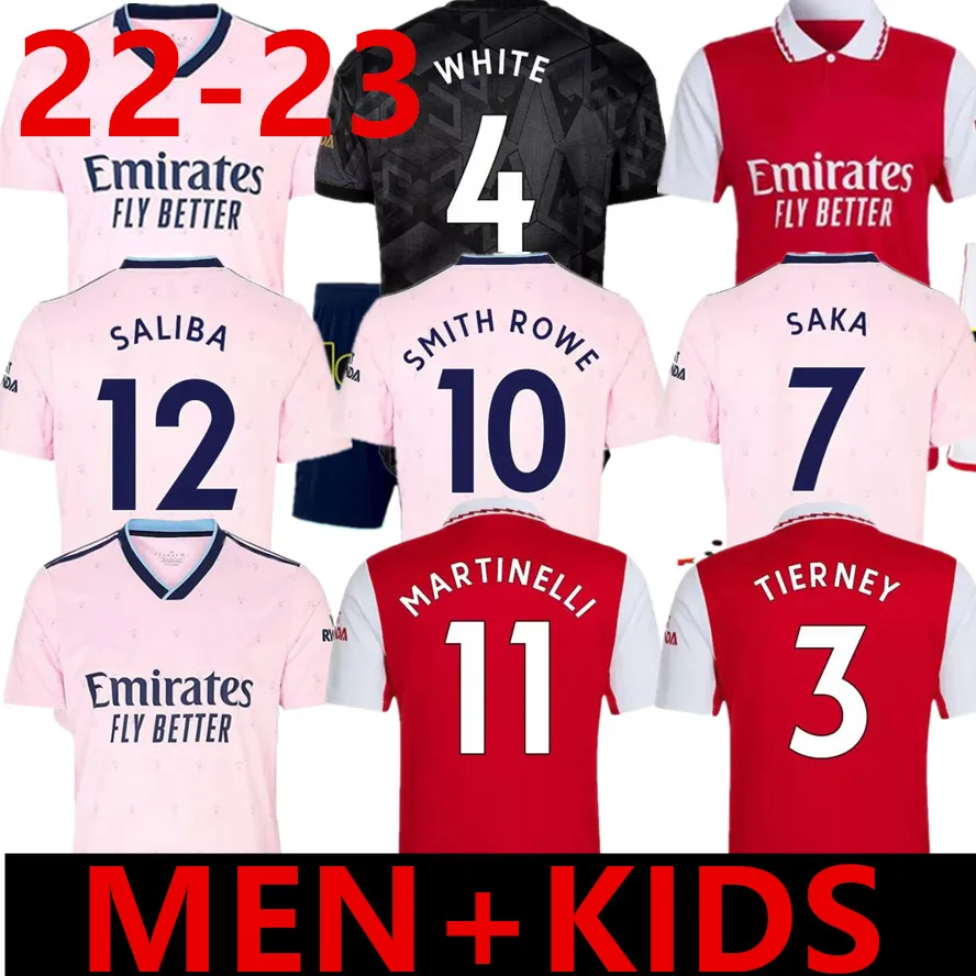 22 23 24 Maillots de football Fans Version du joueur Smith Rowe Odegaard Trossard Gunners Martinelli Arsen 2023 2024 Chemise de football Hommes Enfants Quipment