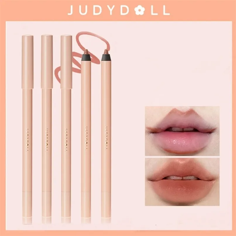 Läpppennor Judydoll Lipliner Pen Matte Velvet Lip Liner Pencil Outline Lip Shape Lipstick Waterproof Långvarig naken läppglans 231031
