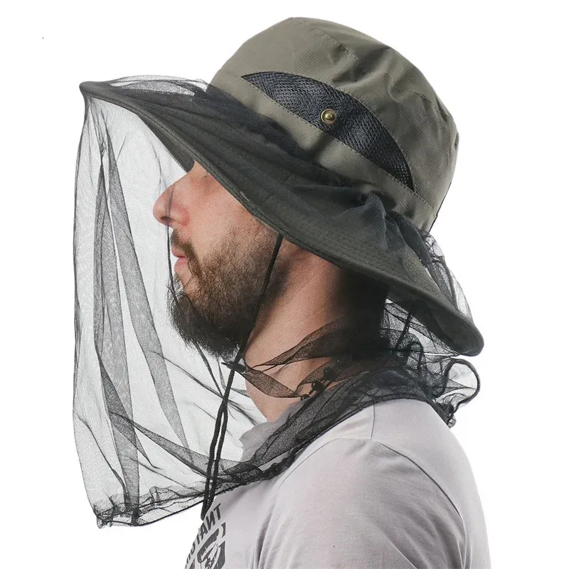 CAMOLAND Camouflage Wide Brim Best Waterproof Fishing Hat With Anti Bee And  Mosquito Net Breathable Mesh Outdoor Sun Cap For Men 231101 From Yizhan02,  $9.39