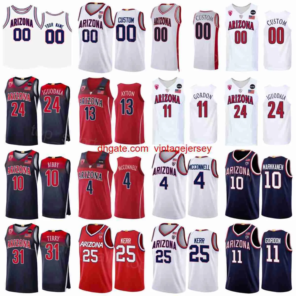 Arizona Wildcats 32 Sean Elliot Jersey College Basketball 10 Mike Bibby 20 Damon Stoudamire 22 Jason Gardner 25 Steve Kerr 31 Jason Terry Stitched NCAA