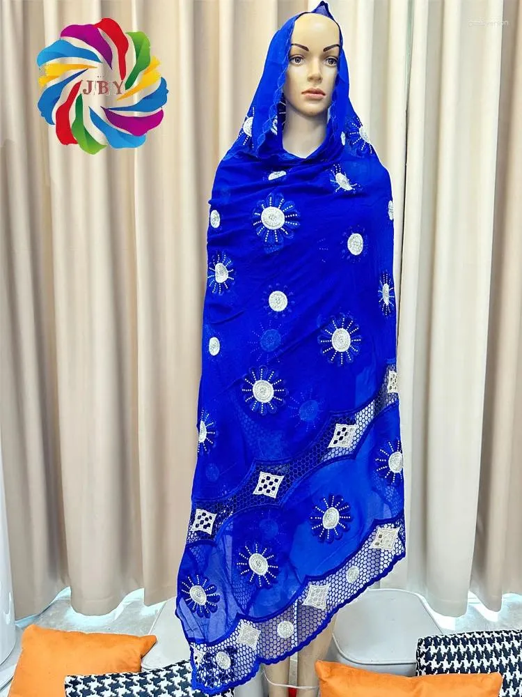 Ethnic Clothing Embroidery Hijab Scarf African Women Cotton Dubai Islamic Embroider With Tassels Heavy Big TH18