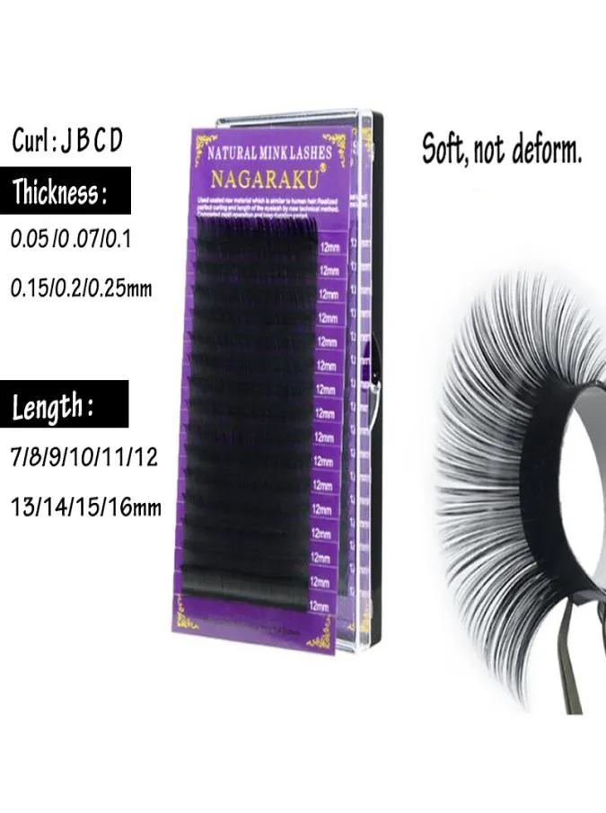 Haute qualité 005 007 01 015mm JBCD Curl vison Extension de cils super doux 3d 6d volume cils plateau russe eyelash7499125