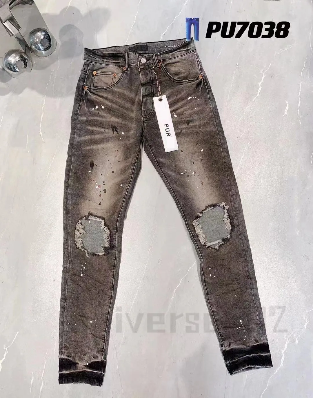 Nouveau haute qualité hommes violet jeans designer jeans mode en détresse déchiré denim cargo pour hommes haute rue mode bleu jeans femmes hommes rock revival JeansFXOR