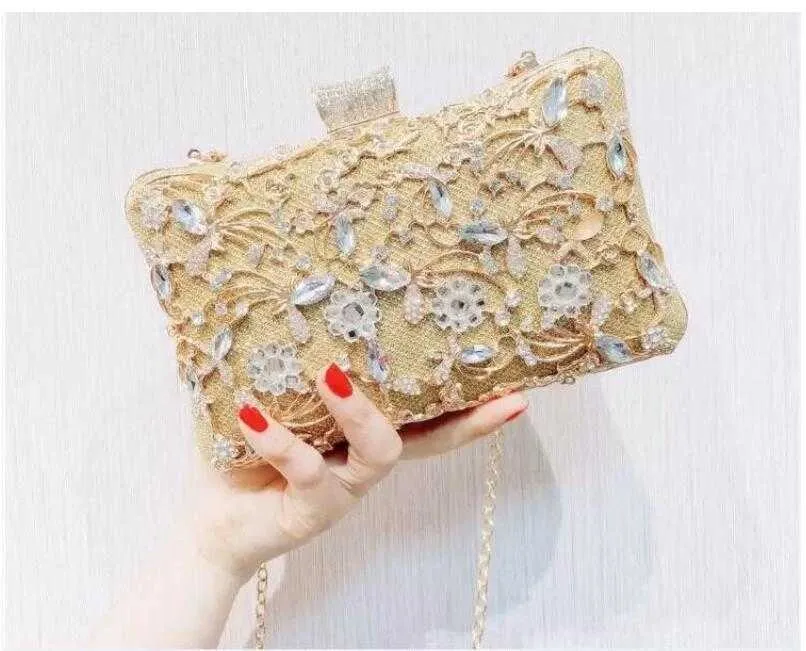 Borse da sera con pochette con diamanti dorati HBP Borse a tracolla rotonde con perle chic per le donne Nuove borse di lusso Borsa con pochette per feste di nozze luxurybags886