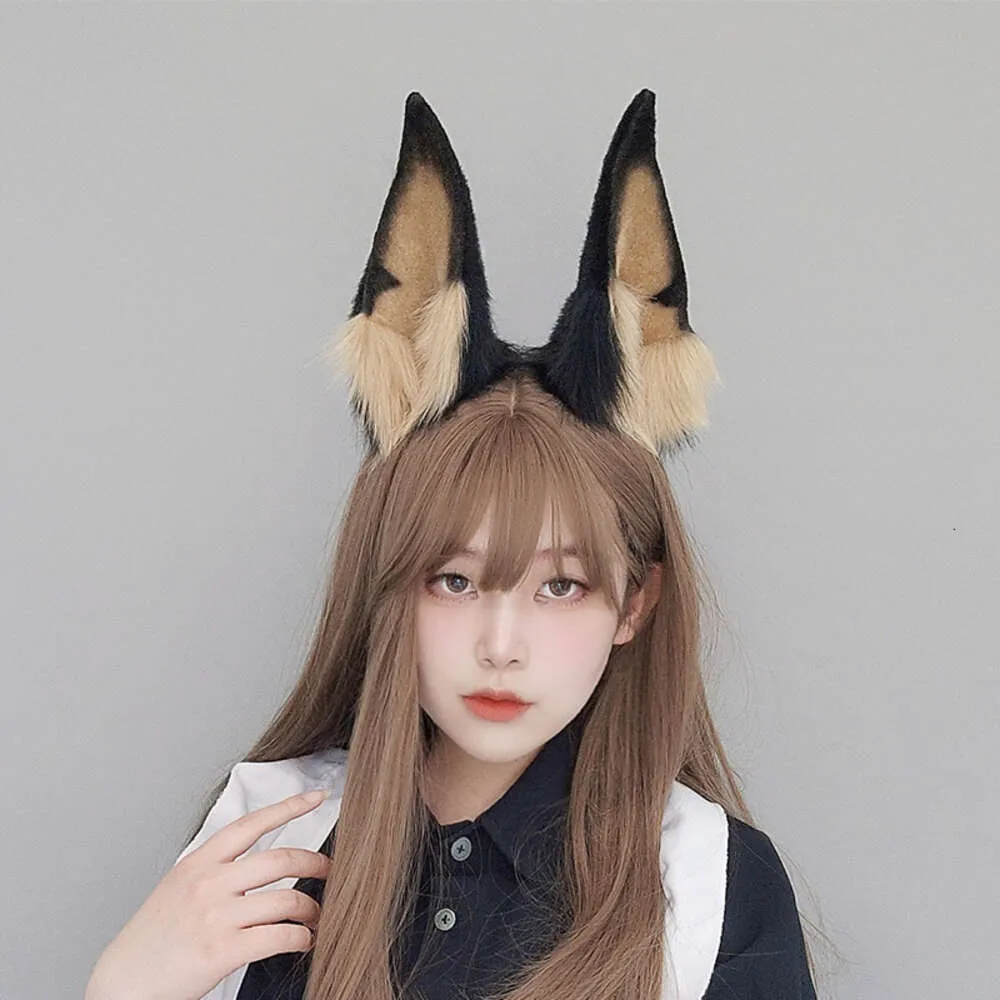 Ani Anime Girl Women Doberman Dog Headband Cute Plush Ears Headwear Cosplay cosplay