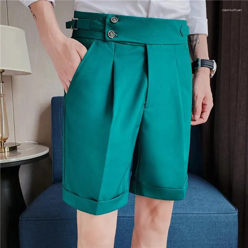 Men's Shorts 2024 Men Summer Korean Fashion Business Casual High Waist Straight Barrel Office Cool Breathable Simple Wear