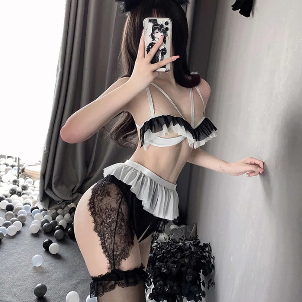 Animie anime lolita dziewczyna marszczy bikini pływackie stroje kąpielowe unifrom ubifrom kobiety bielizny