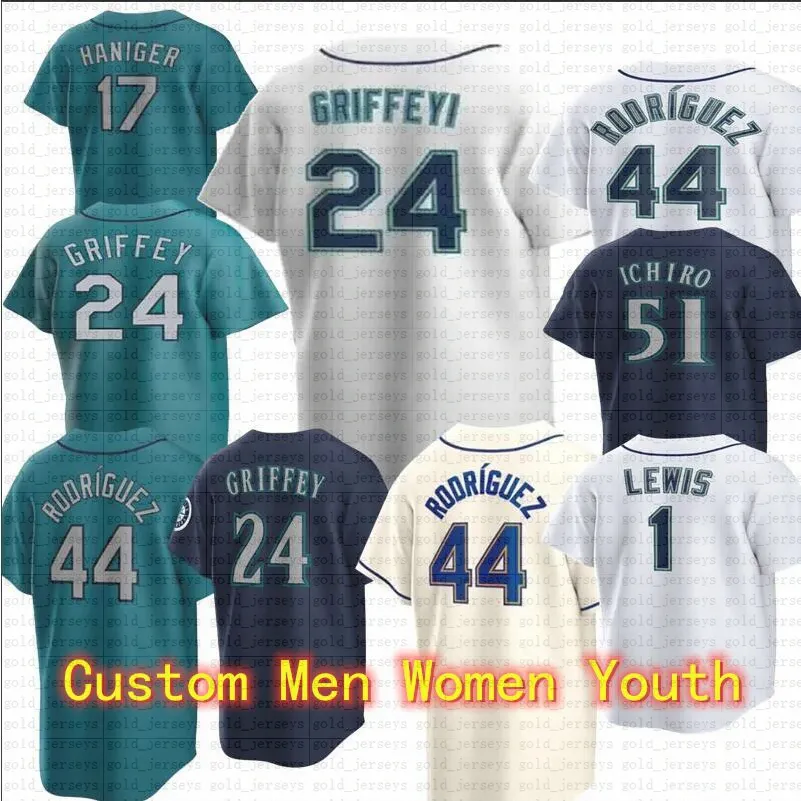 44 Julio Rodriguez Trikot 24 Ken Griffey Jr. 3 JP Crawford Baseball Edgar Martinez Suzuki Ichiro Jarred Kelenic Kolten Wong Matt Brash Marco Gonzales