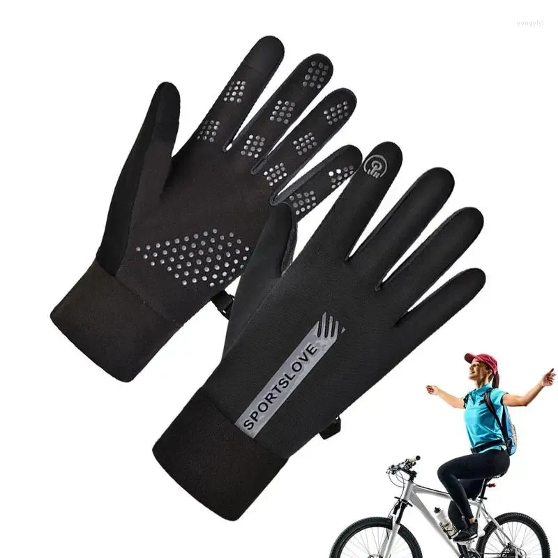 Rowerowe rękawiczki Dotknij rękawicy zimnej pogody wiatroodporne Runtens z pełną ochroną palm z elastycznymi mankietami zimowymi materiałami do pracy na zewnątrz