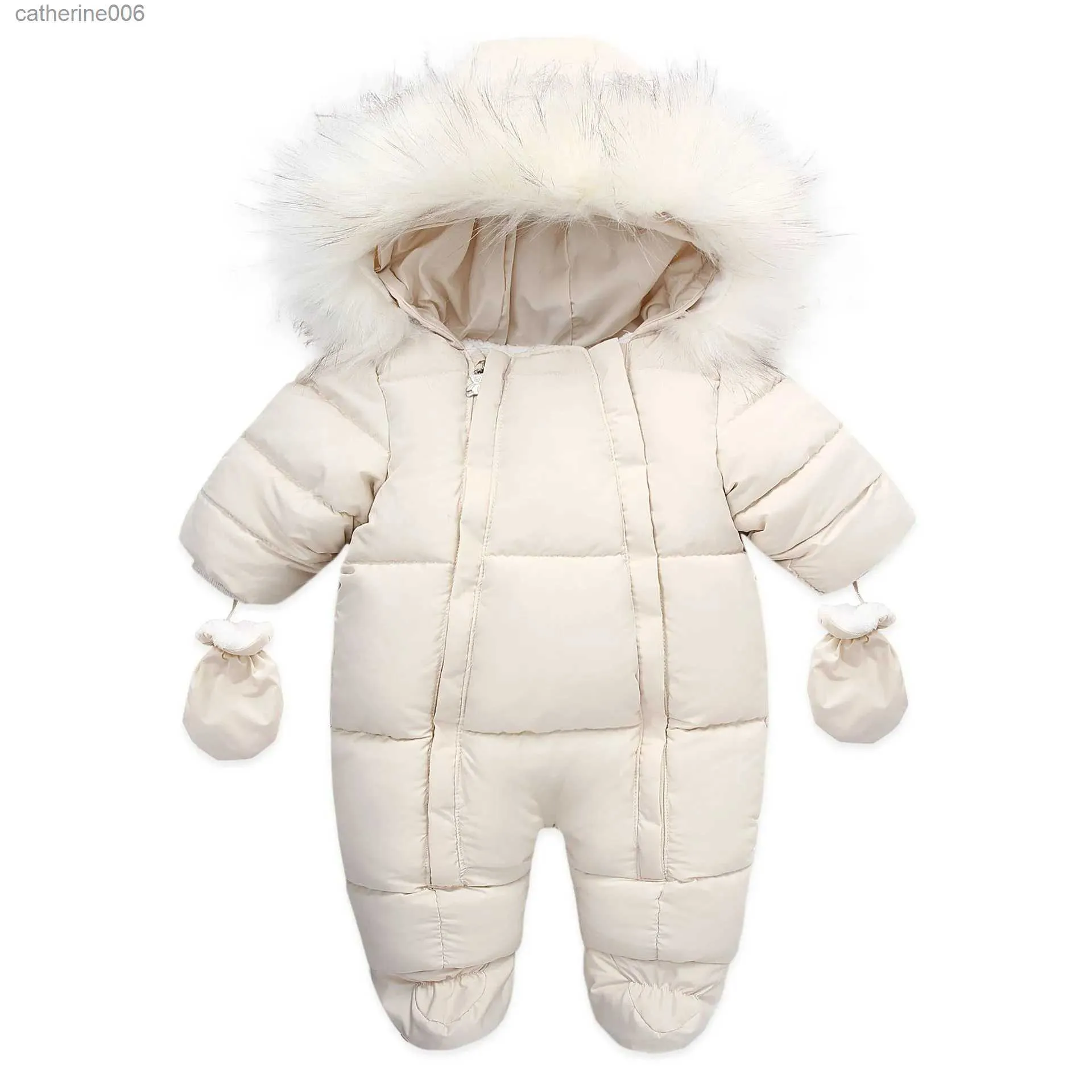 Tulumlar kış bebek tulum kalın sıcak bebek kapşonlu polar sürpriz yeni doğan erkek kız tulum dış giyim çocuk snowsuitl231101