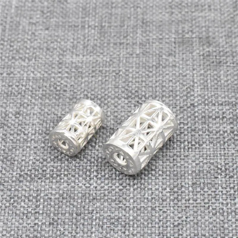 Loose Gemstones 8pcs Of 925 Sterling Silver Filigree Cylinder Barrel Beads For Bracelet Necklace