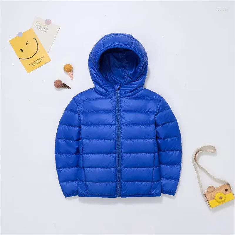 Down Coat 2023 Autumn Light Weight Kids Clothes White Duck Hooded Boys Puffer Jackets Girls Windproof Winter 3-14 år