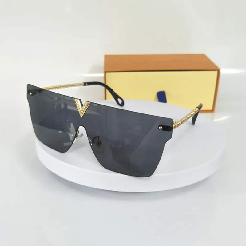 نظارة شمسية مربعة رفاهية فاخرة من الرجال مصمم العلامة التجارية بدون إطار للنظارات الشمسية
