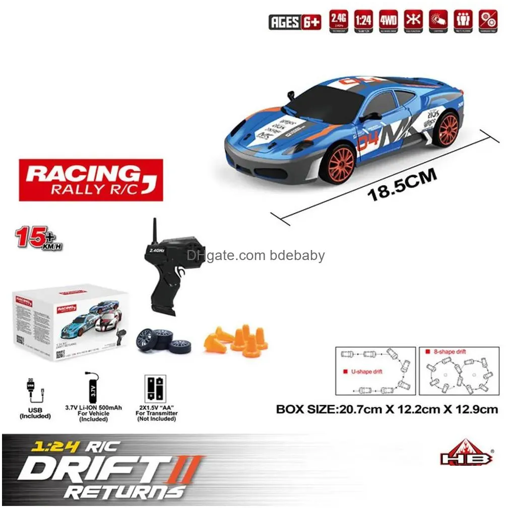 Electric/Rc Car Electric Rc Car Racing Remote Control Toys 1 24 4Wd Drift Flat Rechargeable Childrens Gifts 231019 Drop Delivery Toys Dh8Bl