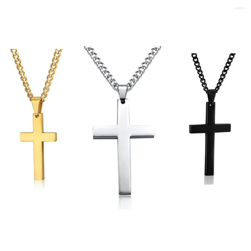 Men's Titanium Contemporary Cross Pendant Necklace