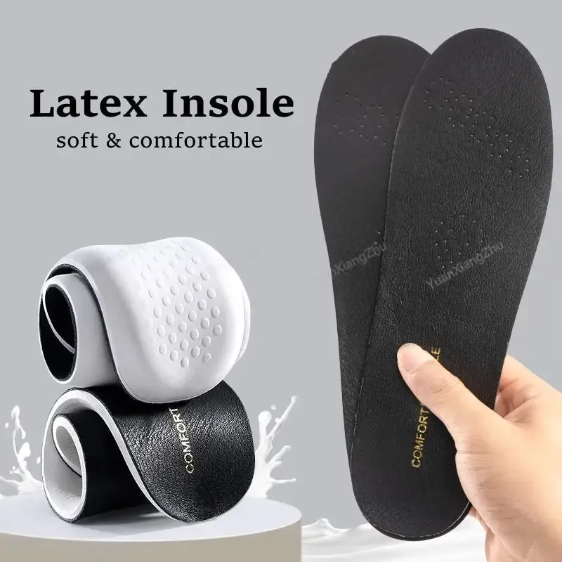 Shoe Parts Accessories Cowhide Shoes Insole Men Woman Comfortable Latex Sports Insoles for Feet Genuine Leather Deodorant Sole Running 231031